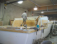 Buiding a sport fishing vessel.