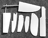 Foss Foam sailboat rudders during the 1960s. 